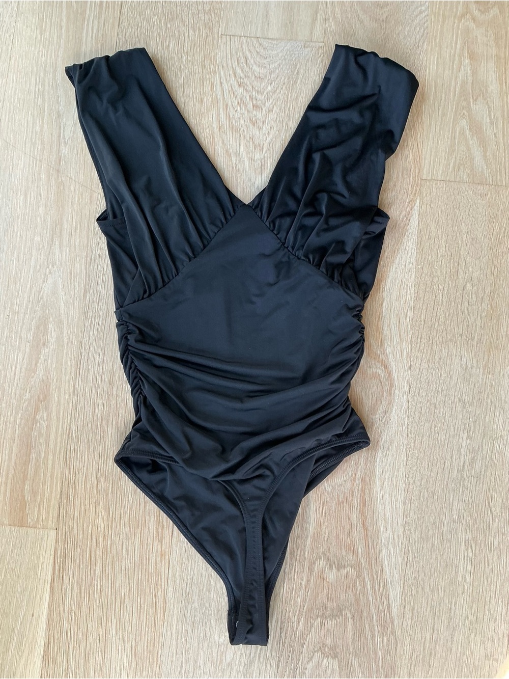 Express Body Contour V-Neck Empire Compression Black Bodysuit NWT Women’s Size S - Picture 6 of 8